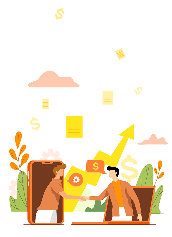 Phone and Ecommerce Symbols Illustration